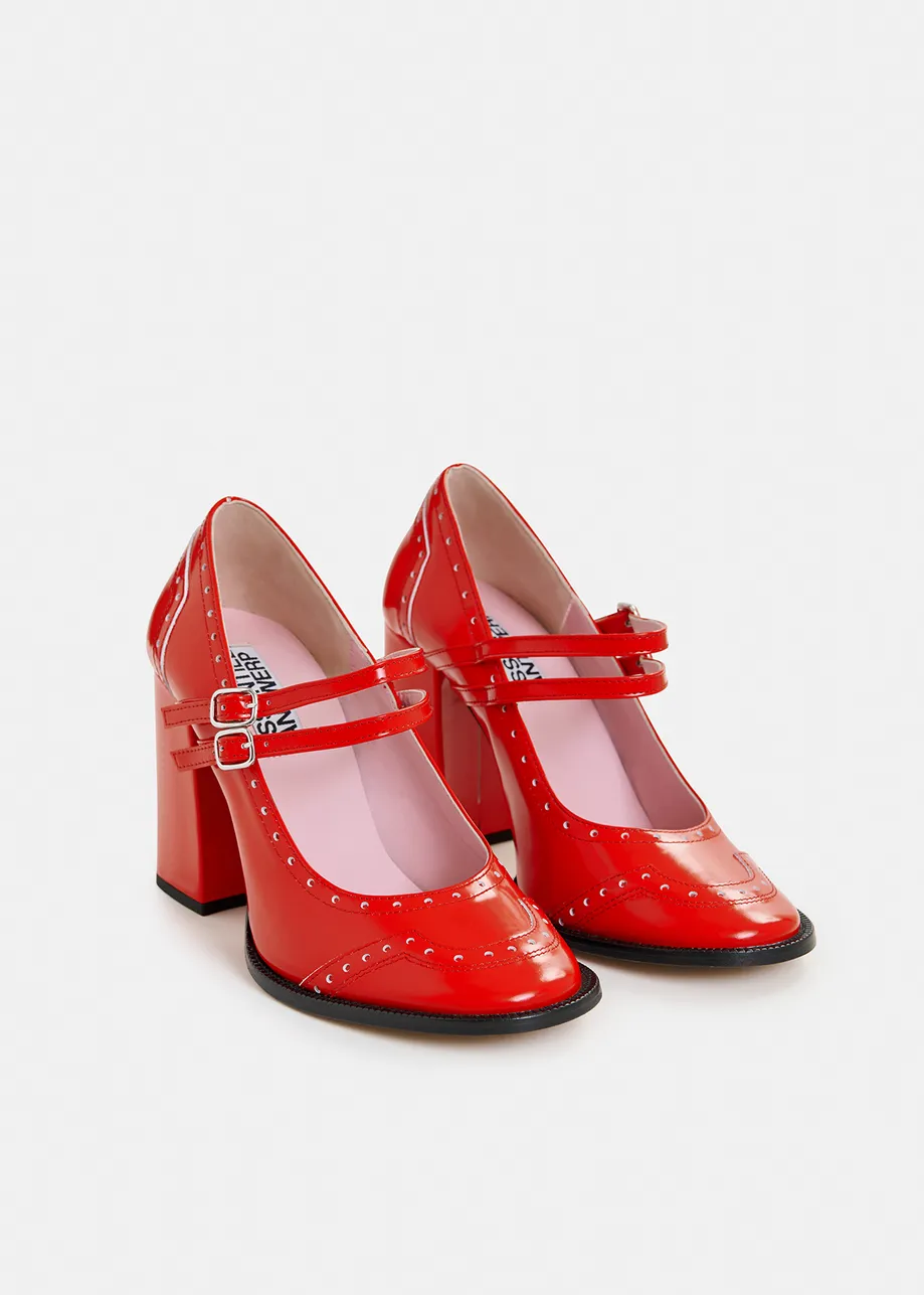 Rode leren Mary Jane pumps