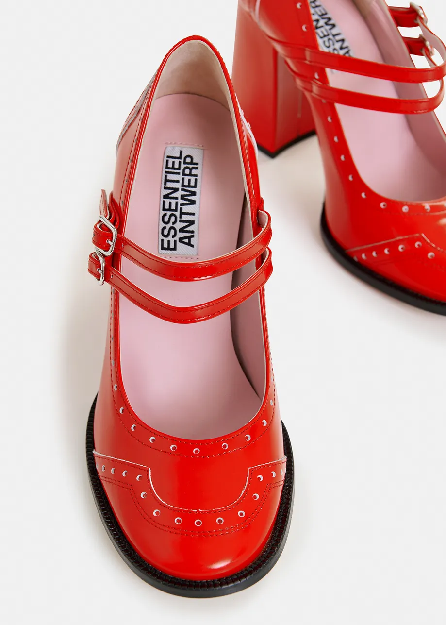 Red Mary Jane pumps