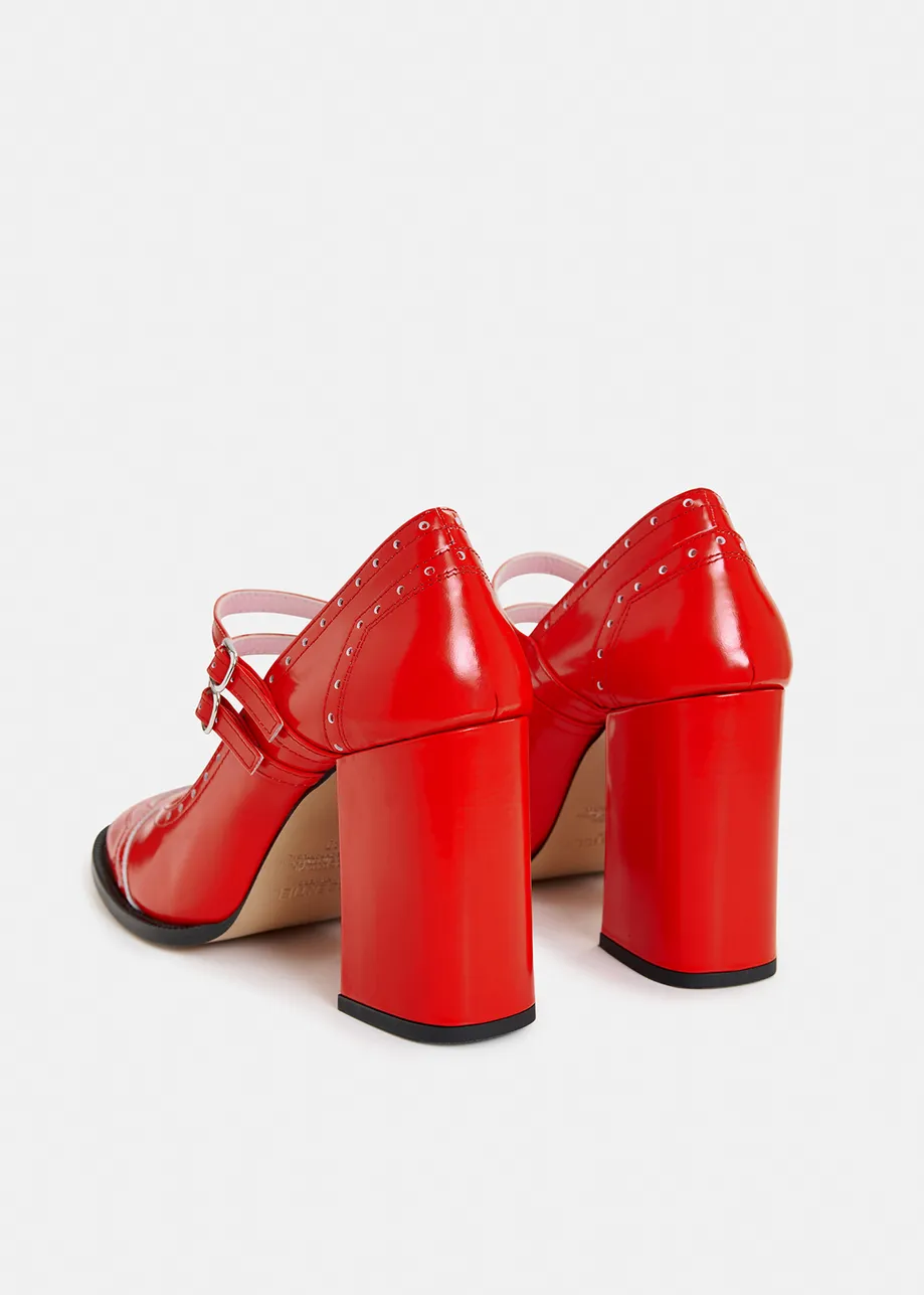 Rode leren Mary Jane pumps