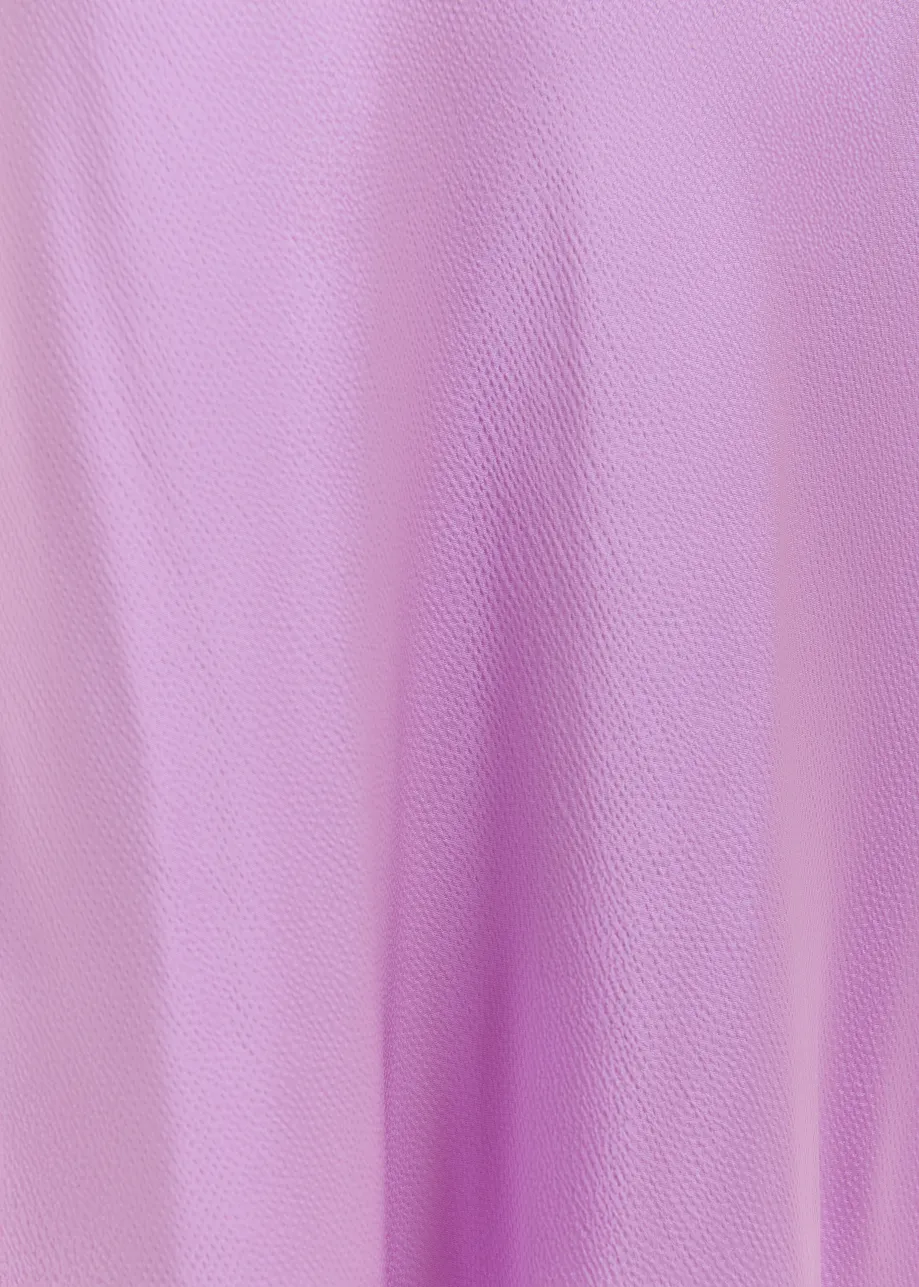 Lilac strapless satin maxi-length dress