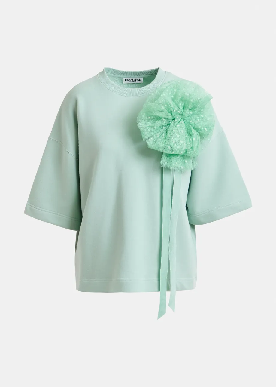 Sudadera con broche de malla extraíble, turquesa