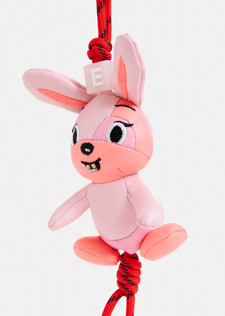 Porte-clés lapin rose orné de strass