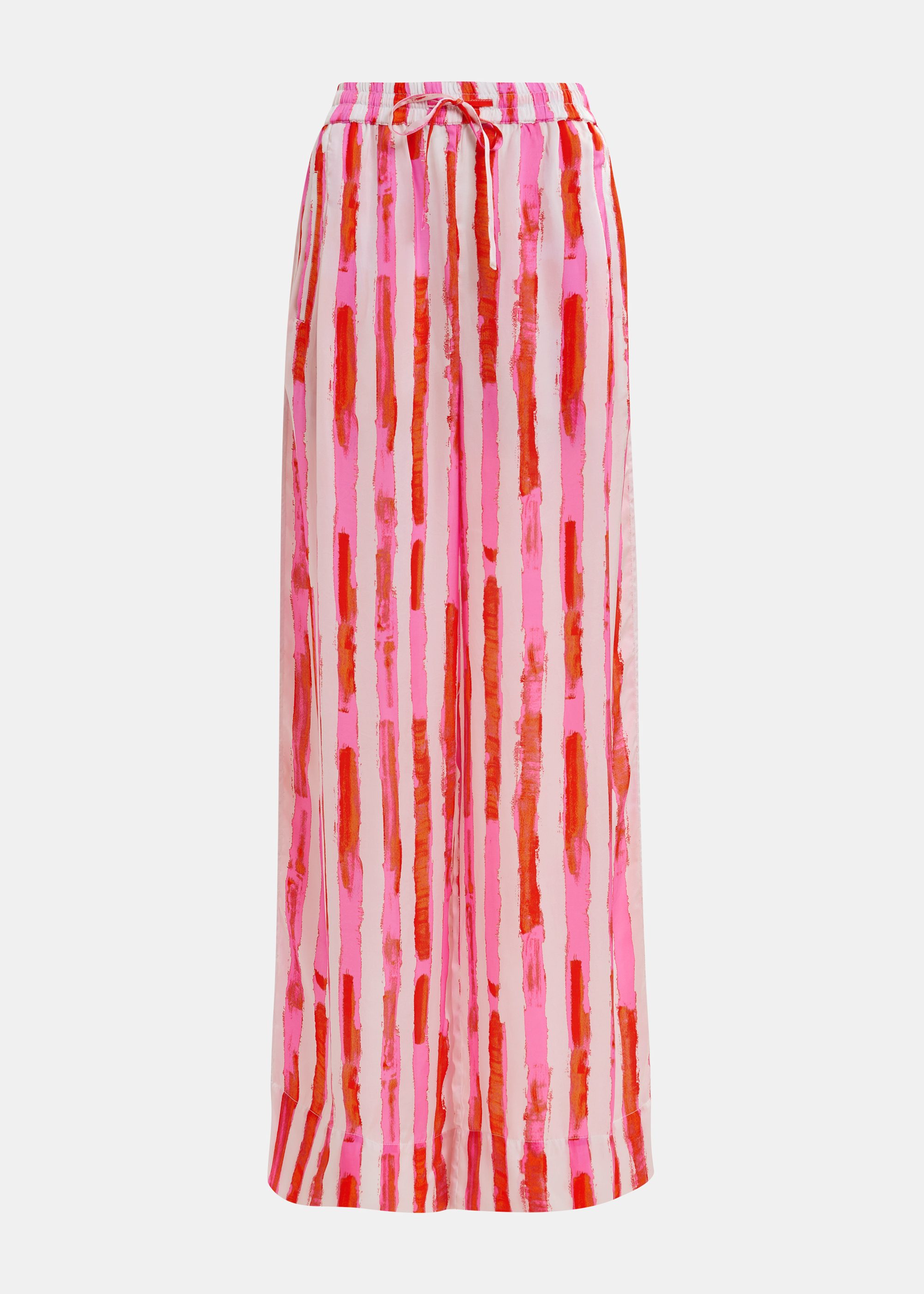 Off-white, pink and red wide-leg pants