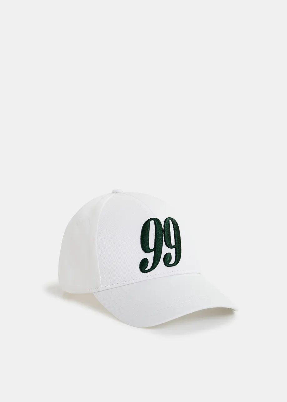 Gorra de béisbol bordada, blanco y negro