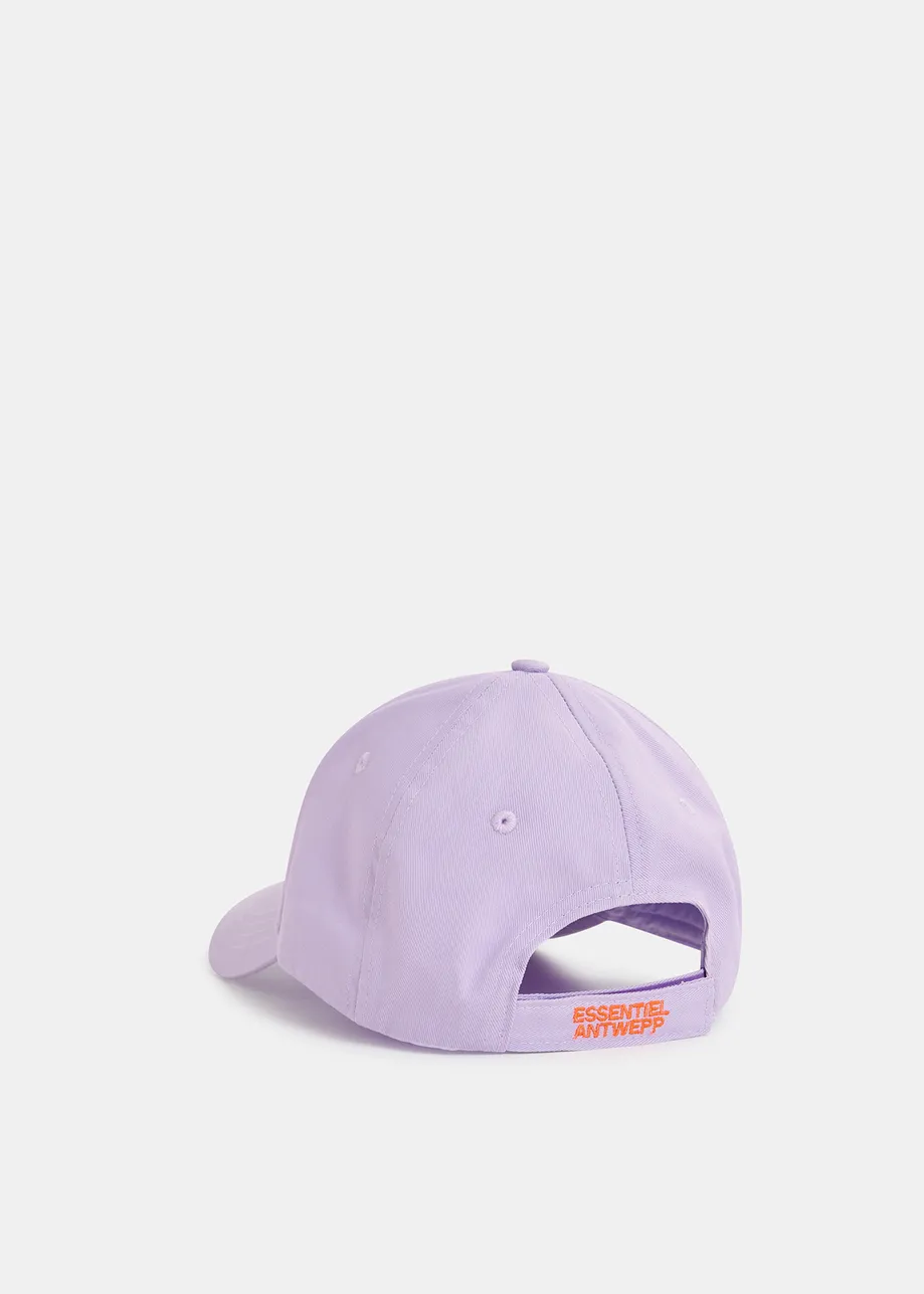 Lilac and orange embroidered baseball cap