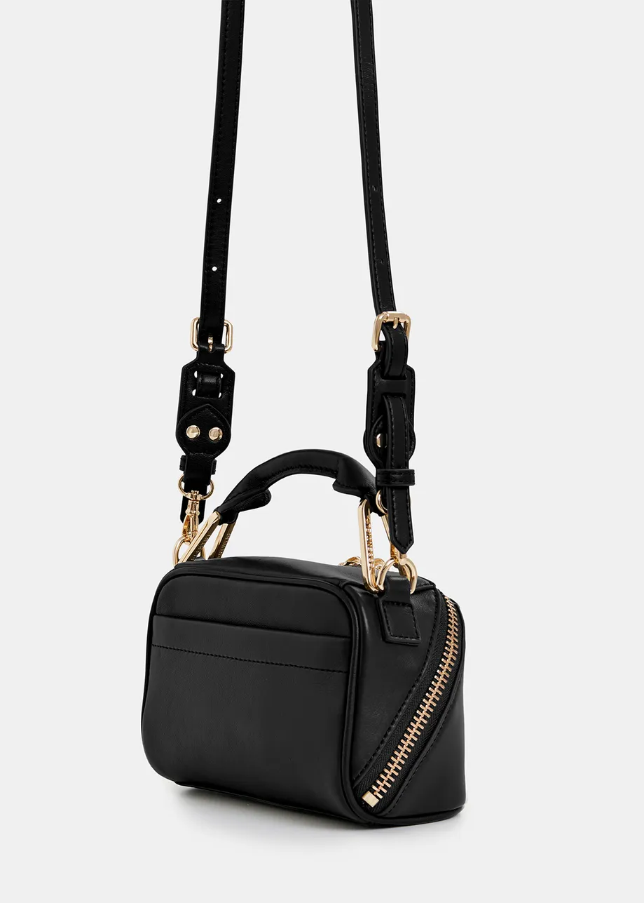 Black leather mini bag