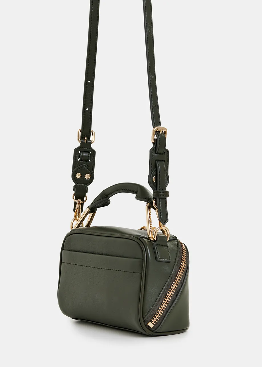 Dark green leather mini bag