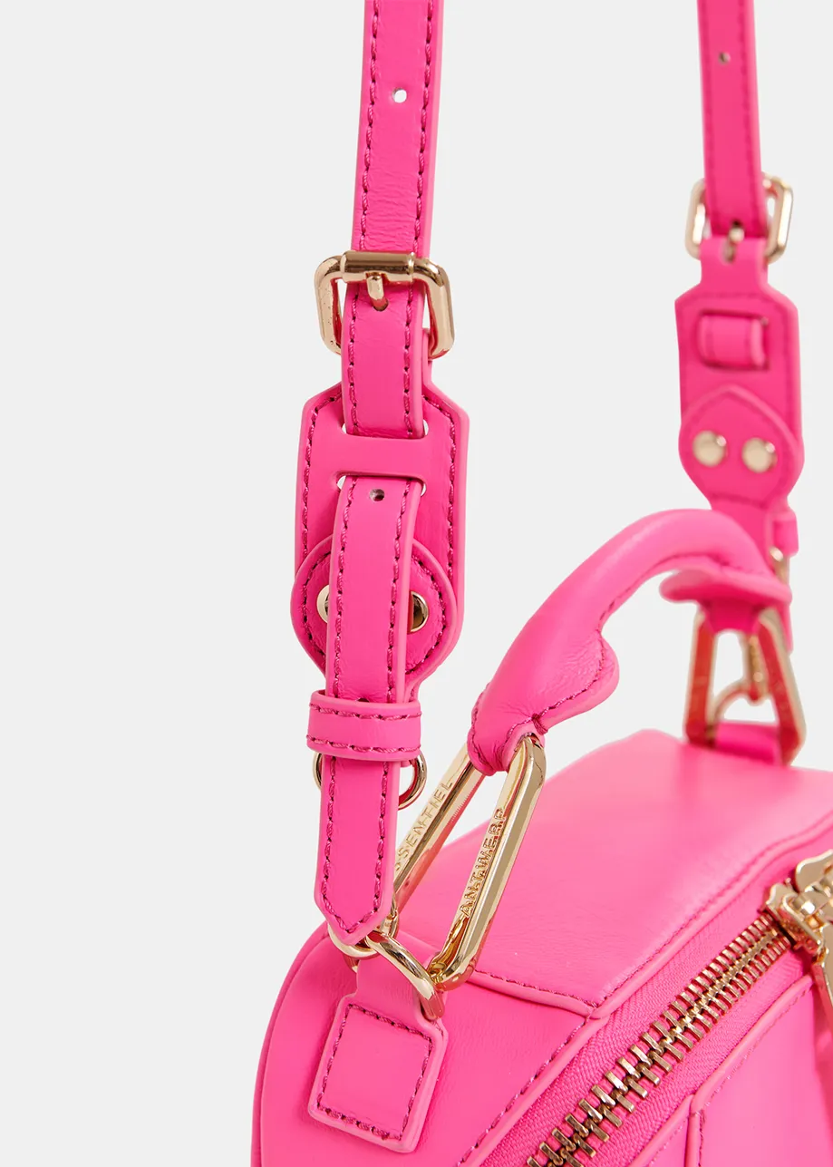 Bright pink leather mini bag