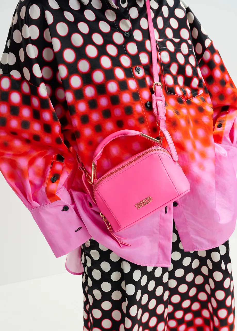 Bright pink leather mini bag