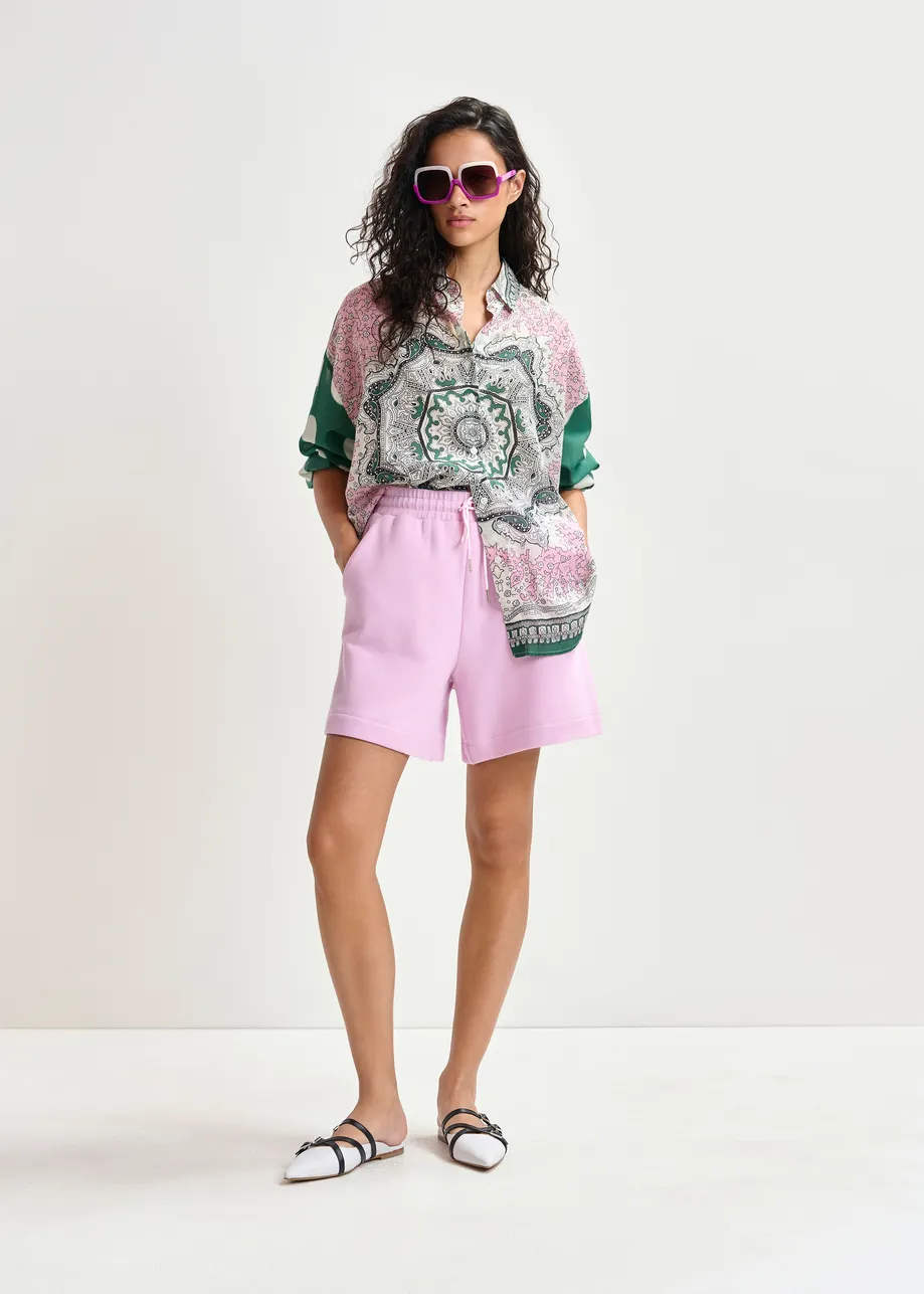 Lichtroze short van katoenmix jersey
