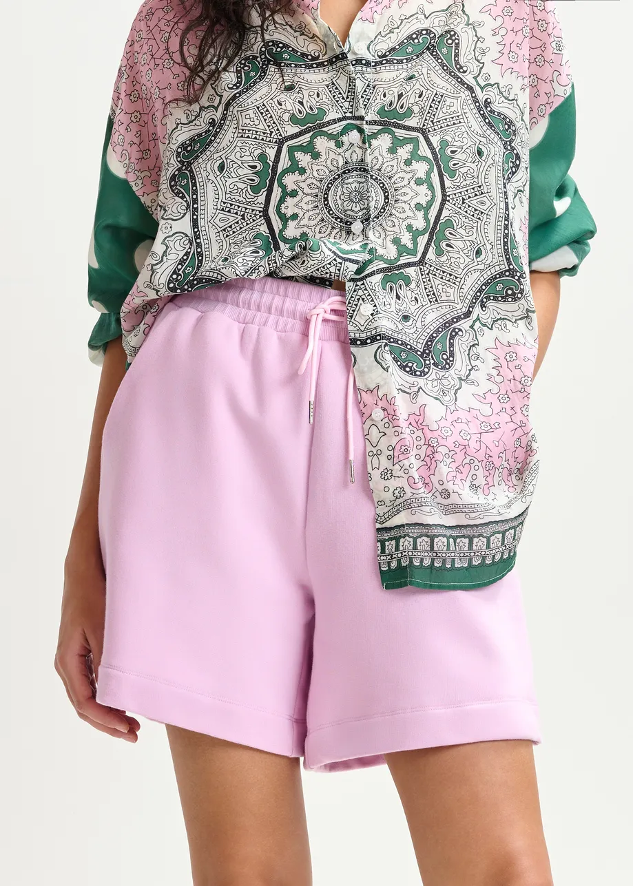 Lichtroze short van katoenmix jersey
