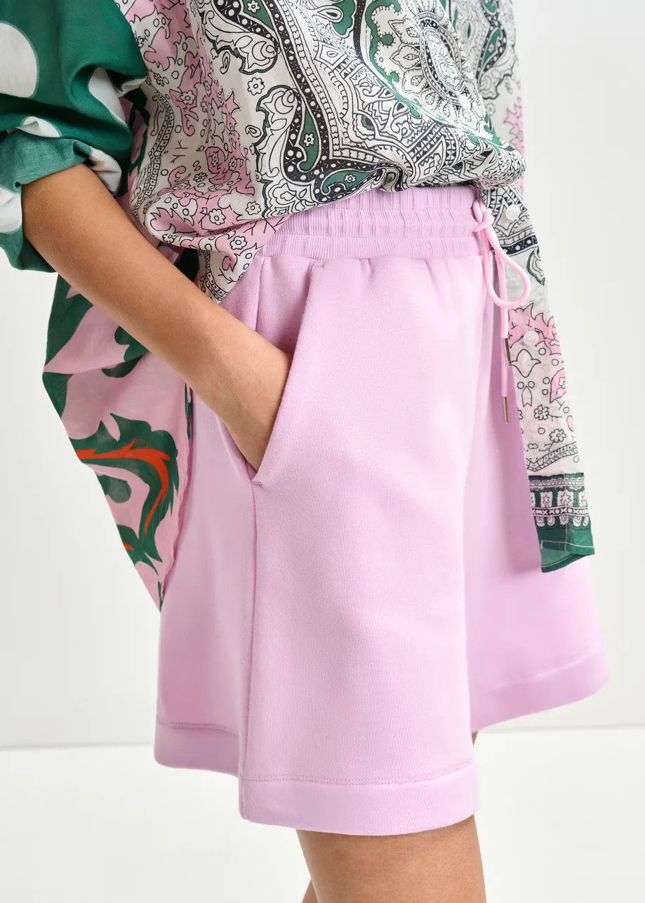 Lichtroze short van katoenmix jersey