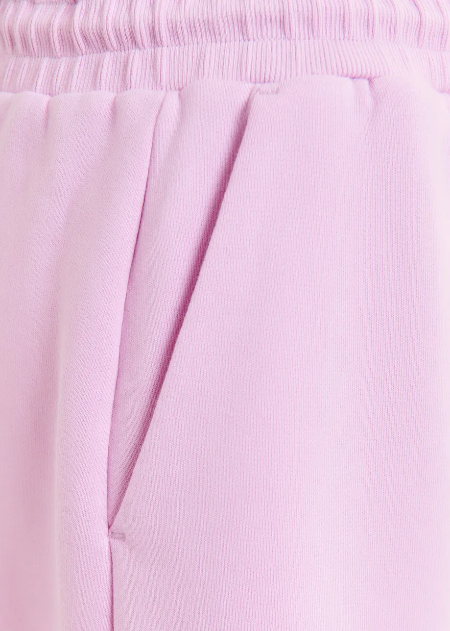 Lichtroze short van katoenmix jersey