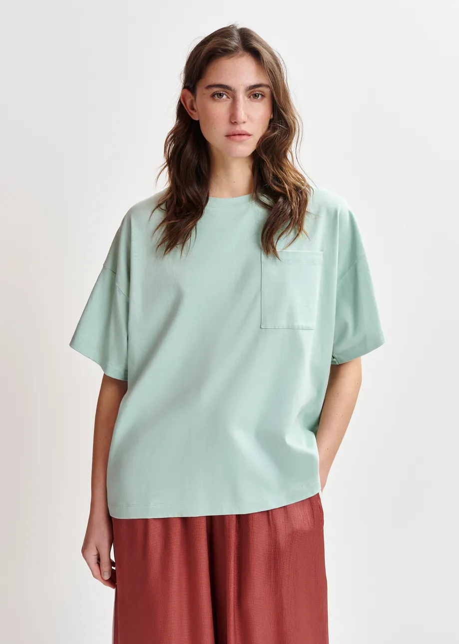 T-shirt turquoise avec dos en dentelle