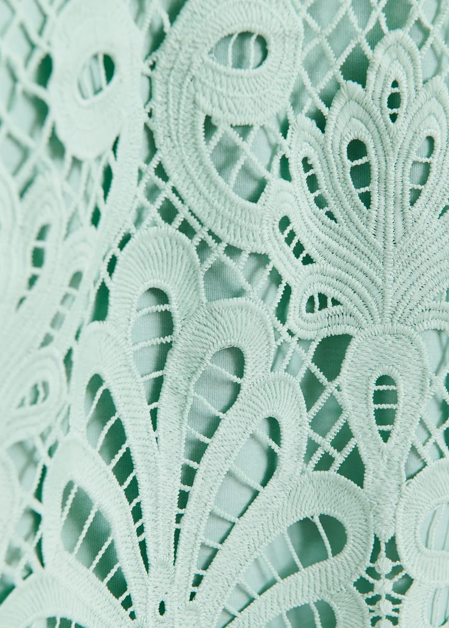 T-shirt turquoise avec dos en dentelle