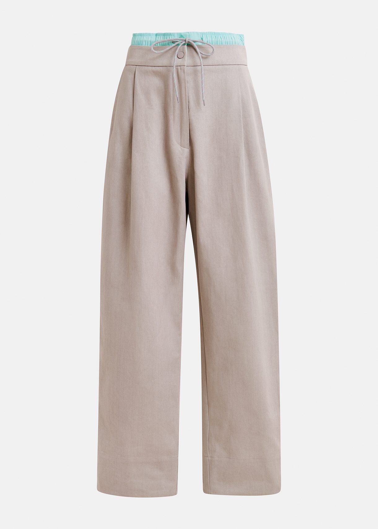 パンツ ESSENTIEL ANTWERP Women Pants HERBH1SC Beige Beige and light blue double-waist pants | Essentiel Antwerp