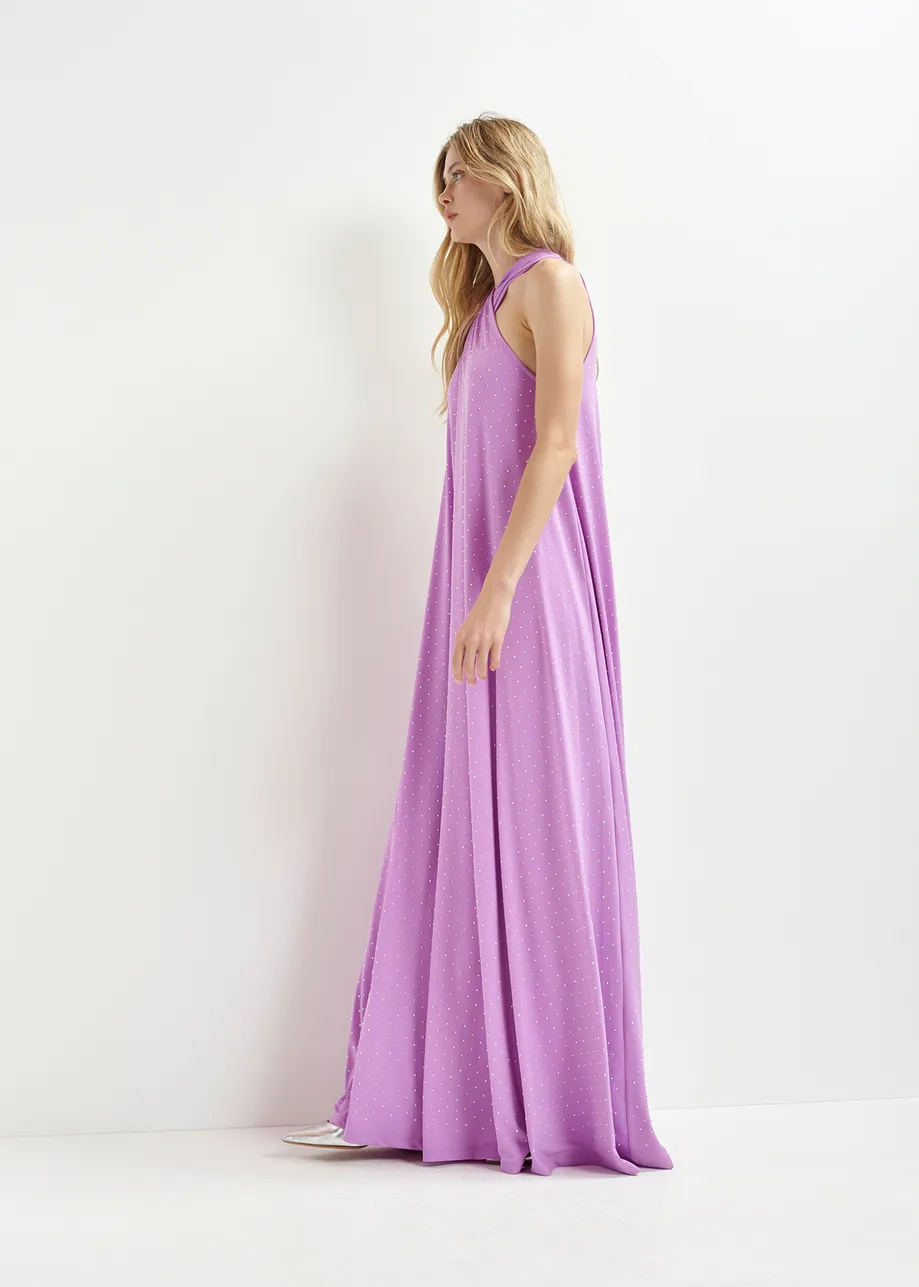 Lilac halter neck maxi-length dress