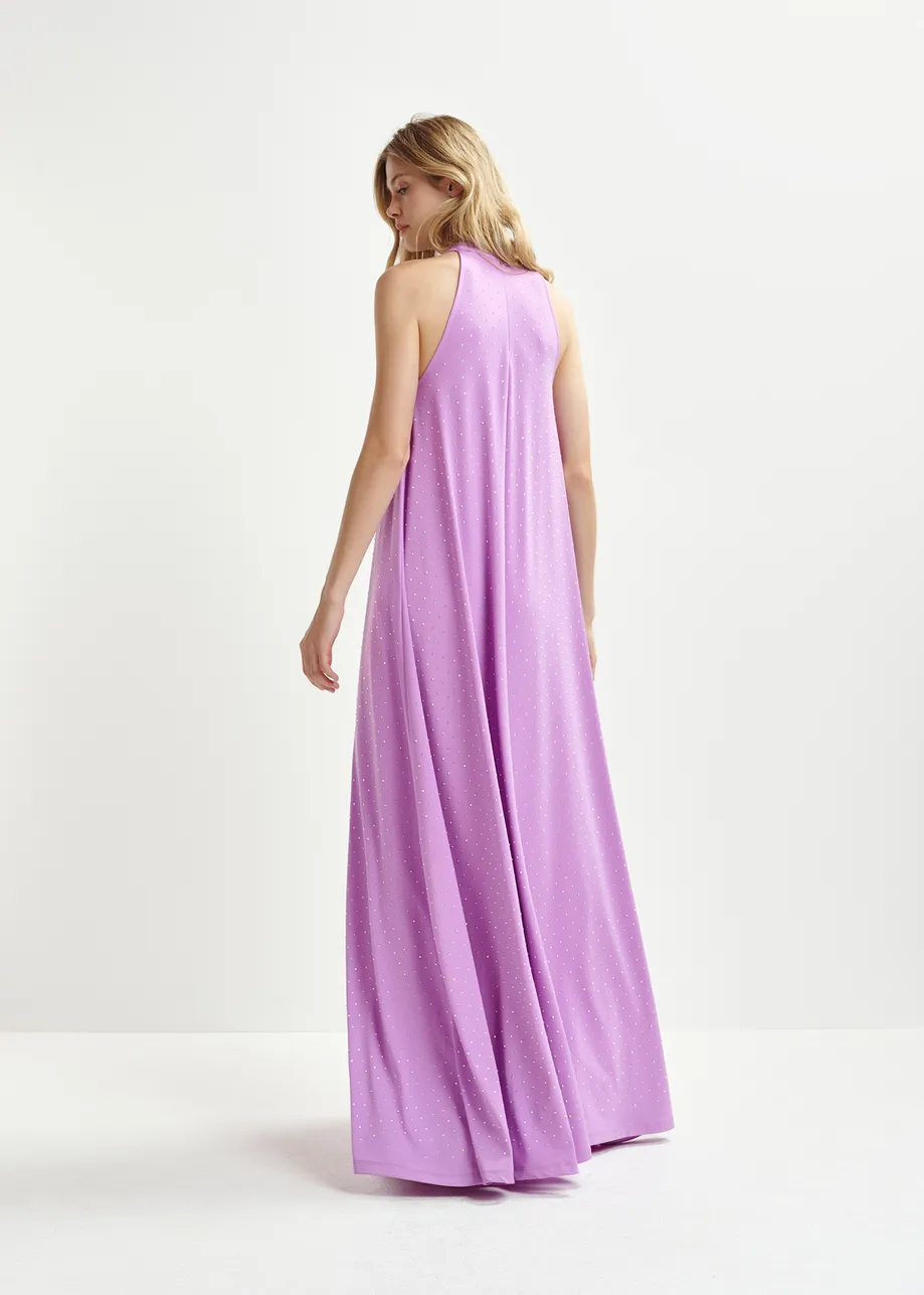 Lilac halter neck maxi-length dress