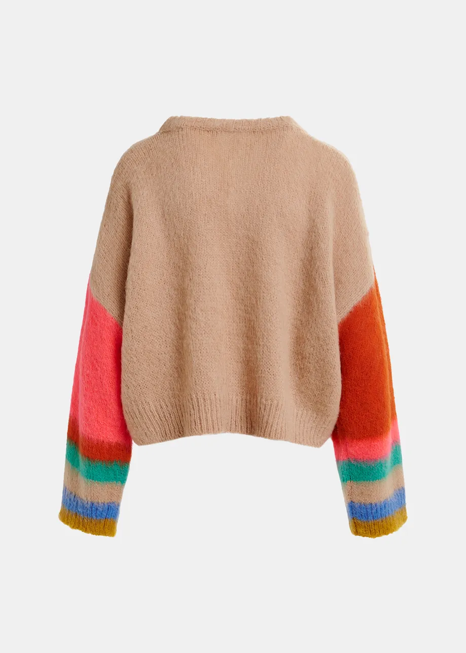 Pull en maille intarsia multicolore