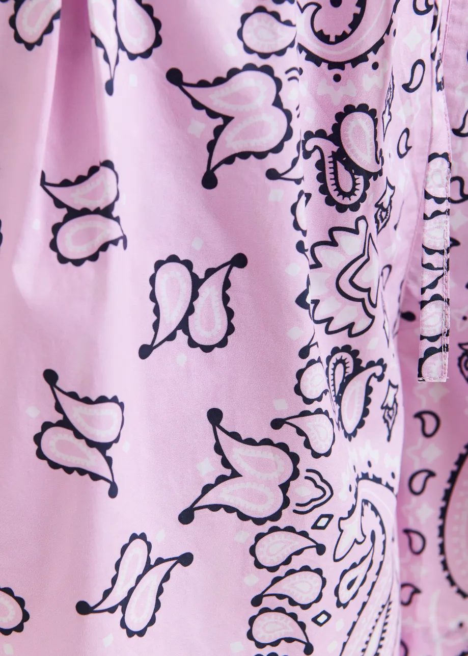 Lilac and black bandana print shorts