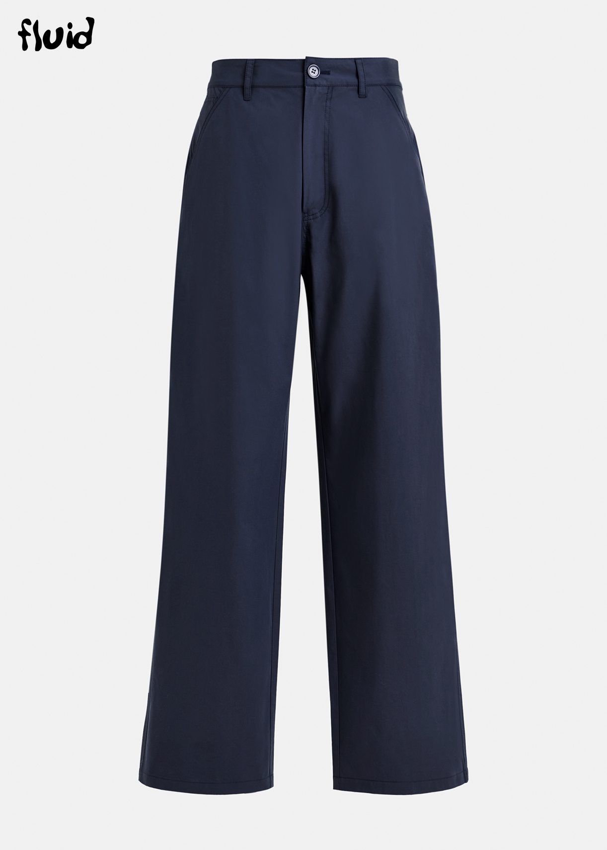 Dark blue staight-leg cotton pants