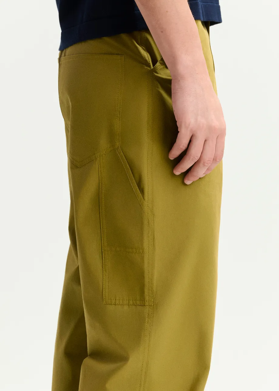 Khaki staight-leg cotton pants