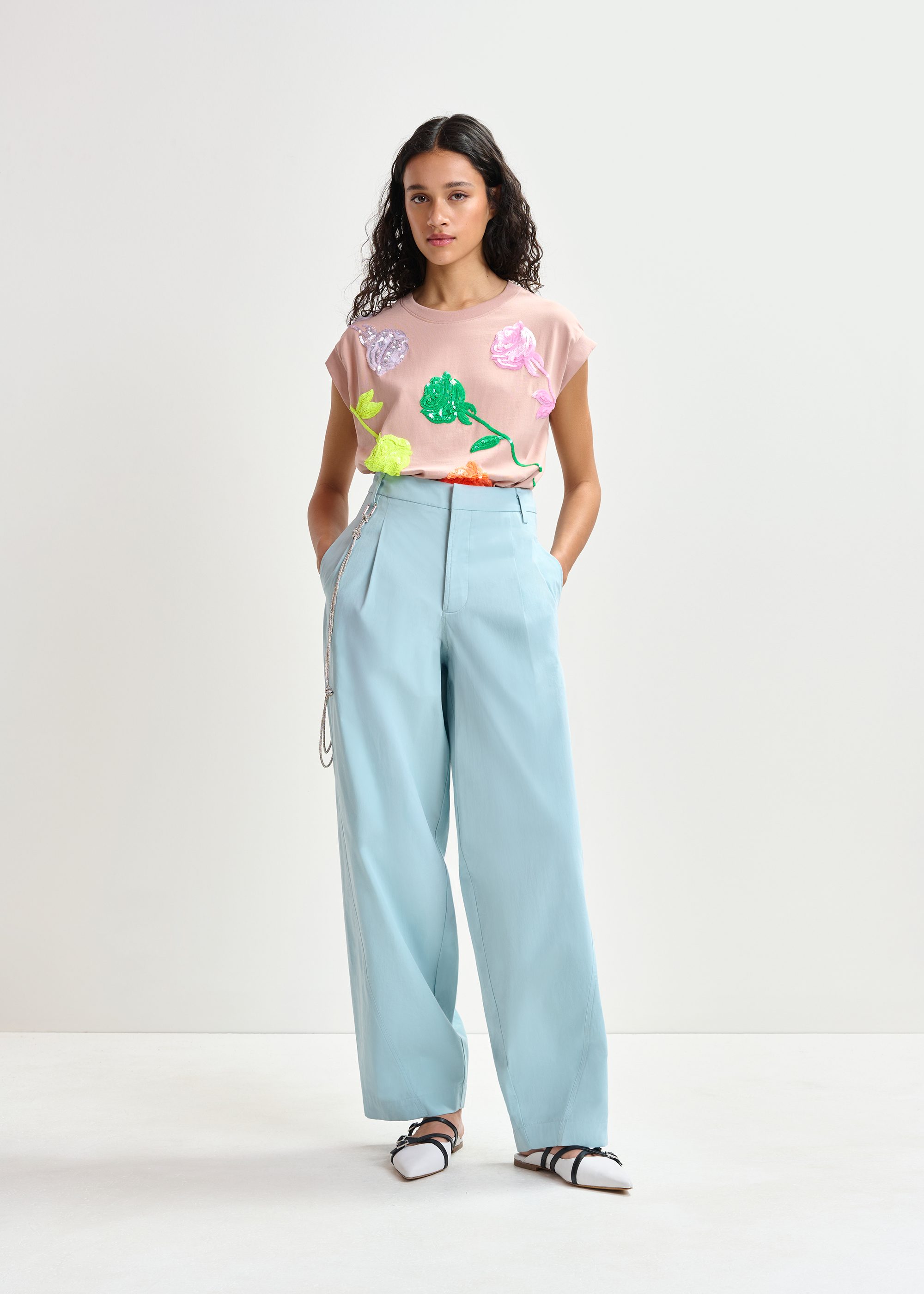 【INCHANT ME】[Belt SET] Stern Pintuck Cotton Wide Pants ME+EM Cotton Super High-waisted Trouser + Belt in Natural | Lyst
