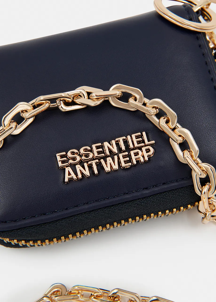 Dark blue wallet on chain