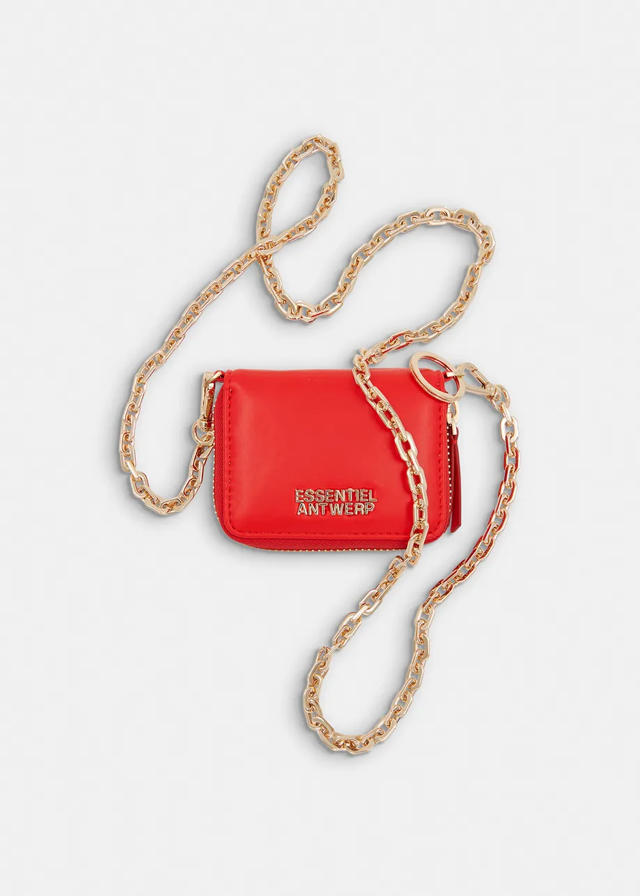 Red wallet with detachable chain