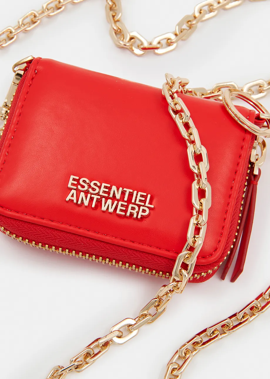 Red wallet with detachable chain