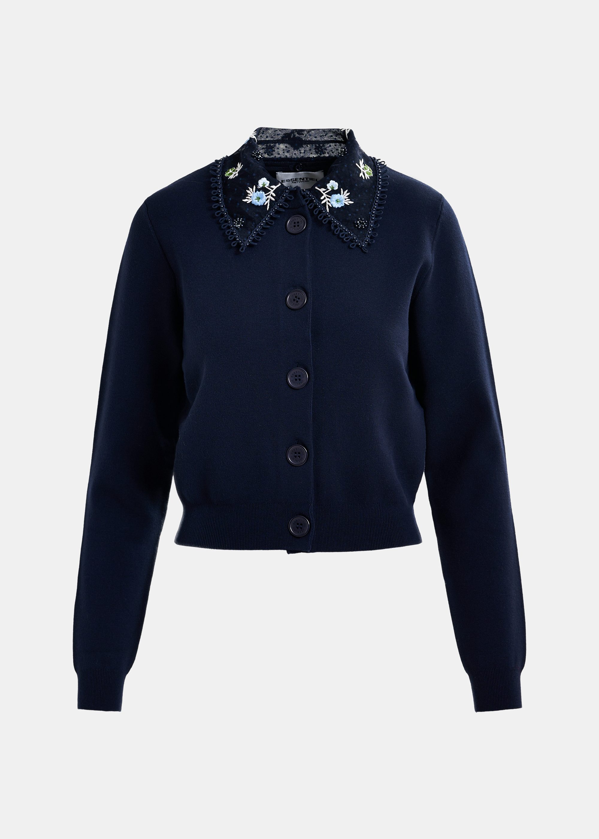 カーディガン lace collar e button check knit cardigan For Love & Lemons Daniela Knit Cardigan by For Love & Lemons - Pickle