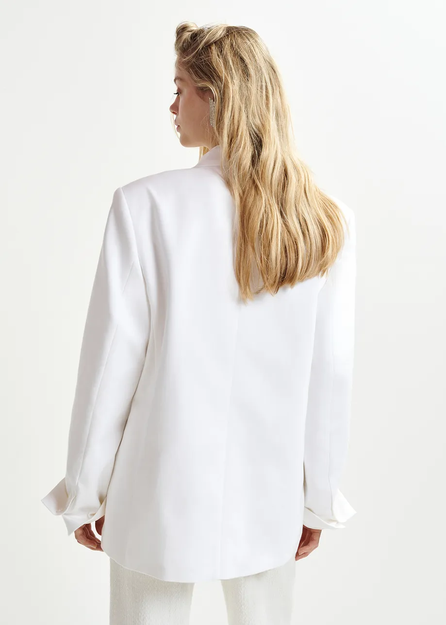 Americana con doble botonadura, blanco