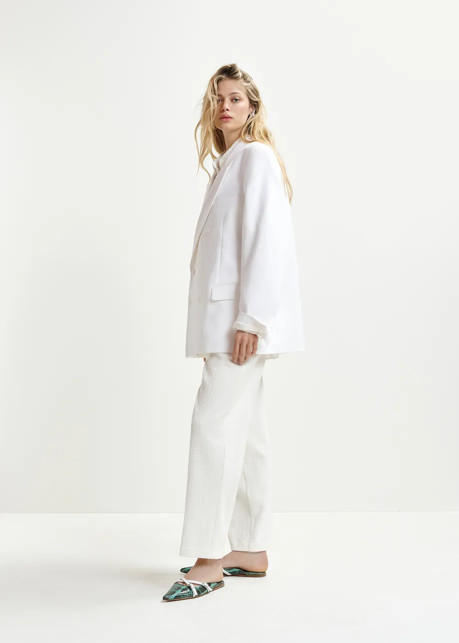 Americana con doble botonadura, blanco