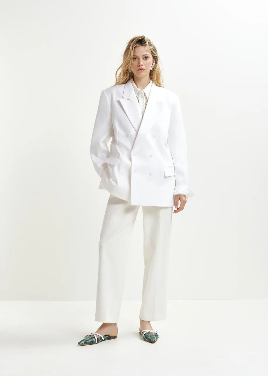 Americana con doble botonadura, blanco