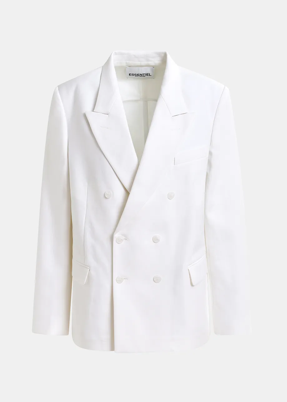 White double-breasted blazer