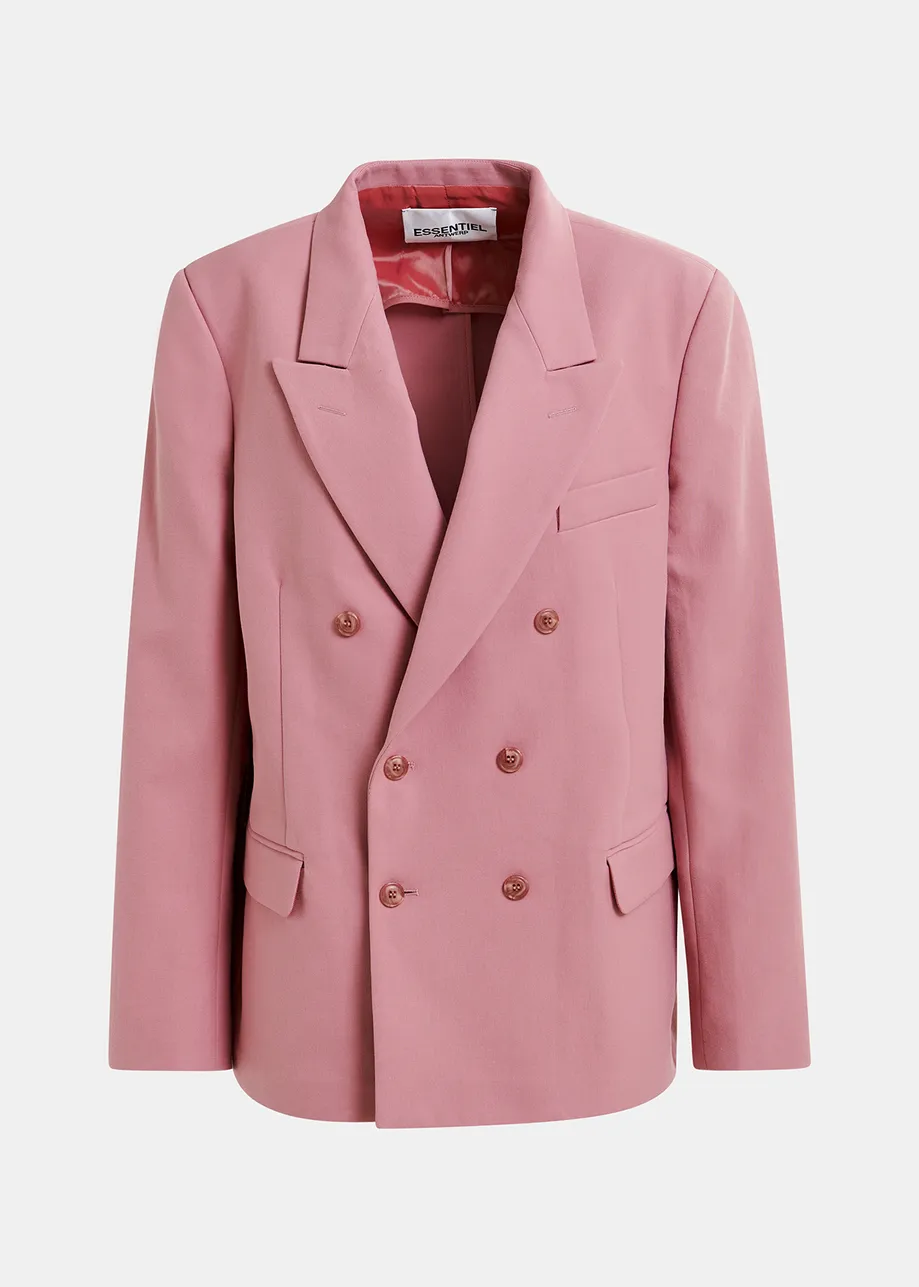 Dusty pink double-breasted blazer