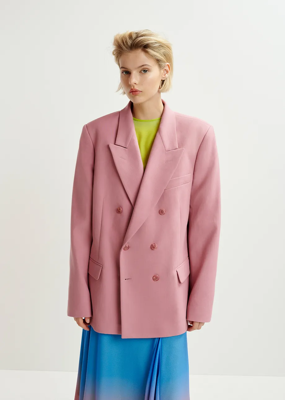 Blazer doppiopetto rosa polvere