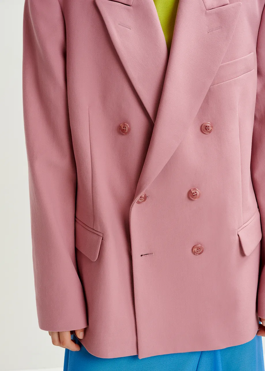 Dusty pink double-breasted blazer