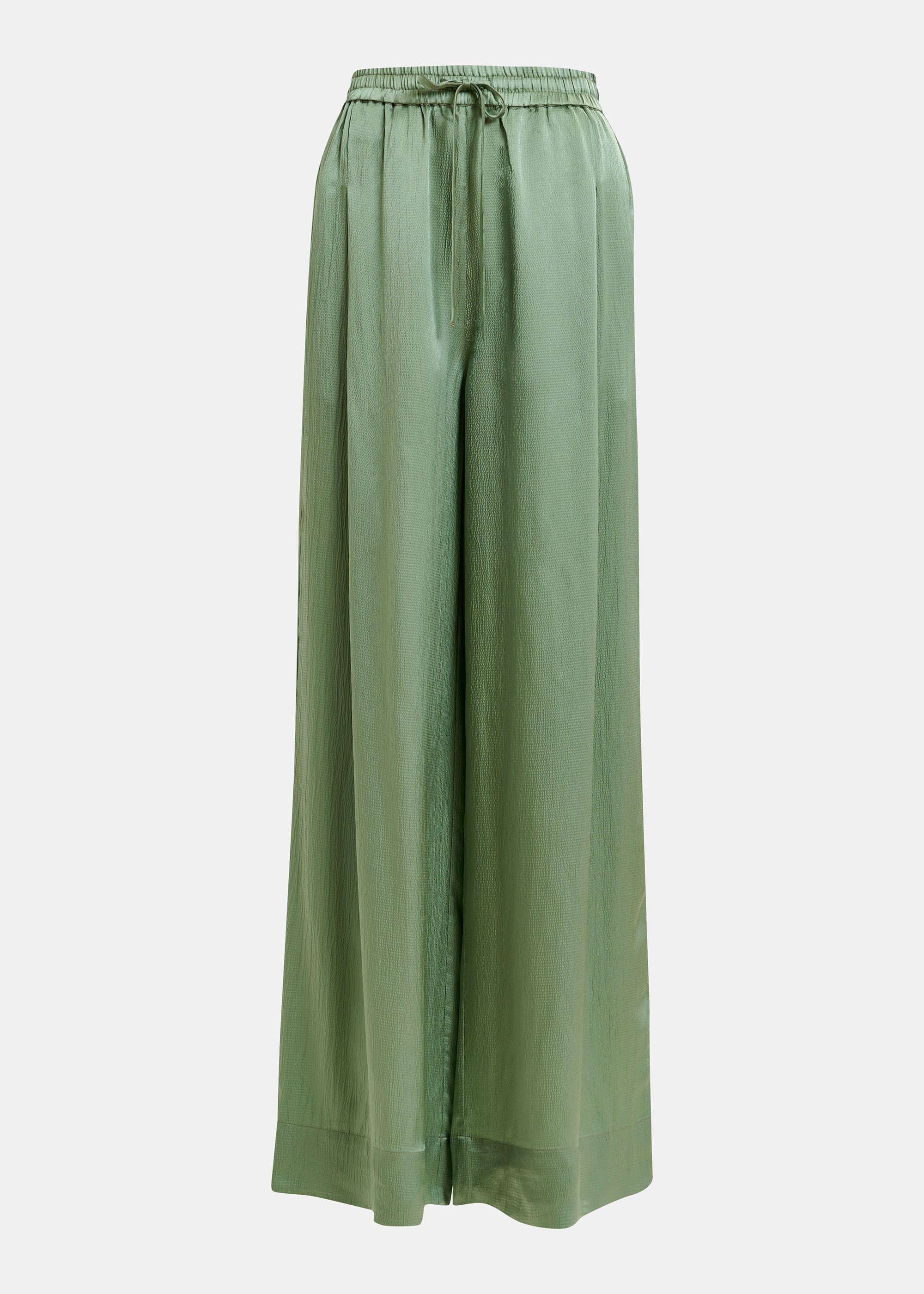 Khaki wide-leg pants