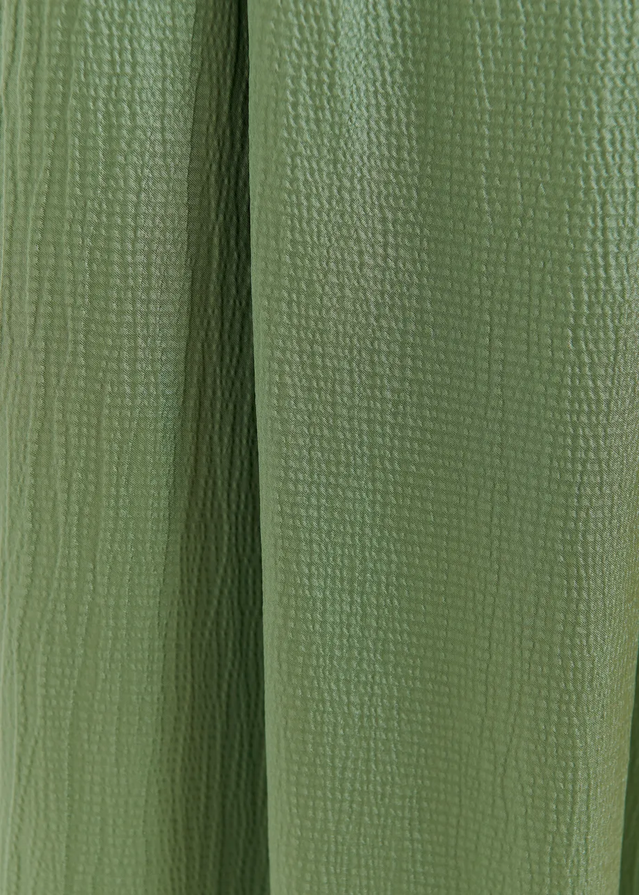 Pantalones de pernera ancha, caqui