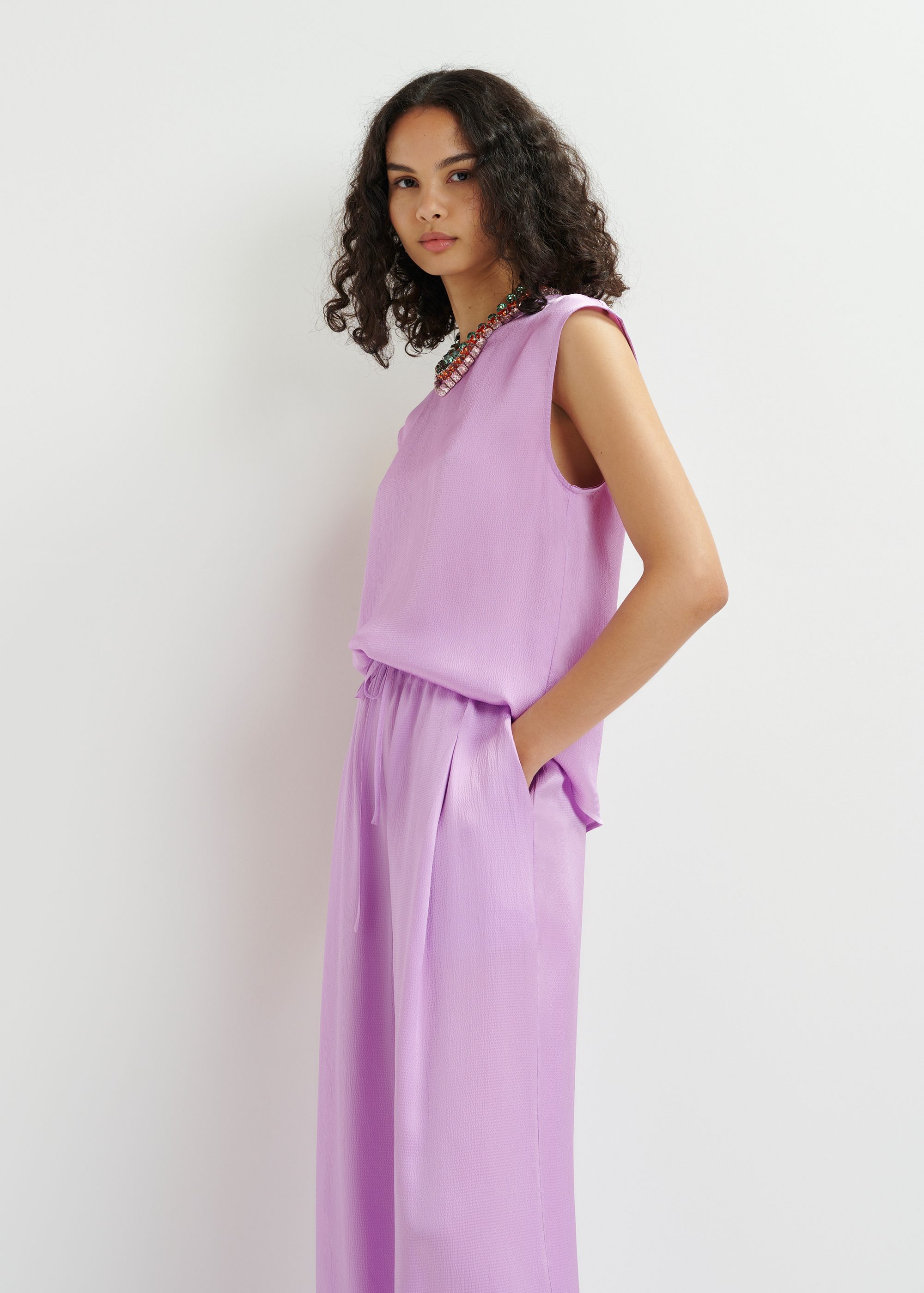 Lilac wide-leg pants | Essentiel Antwerp United States