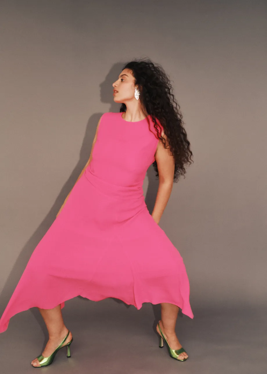 Pink midi dress