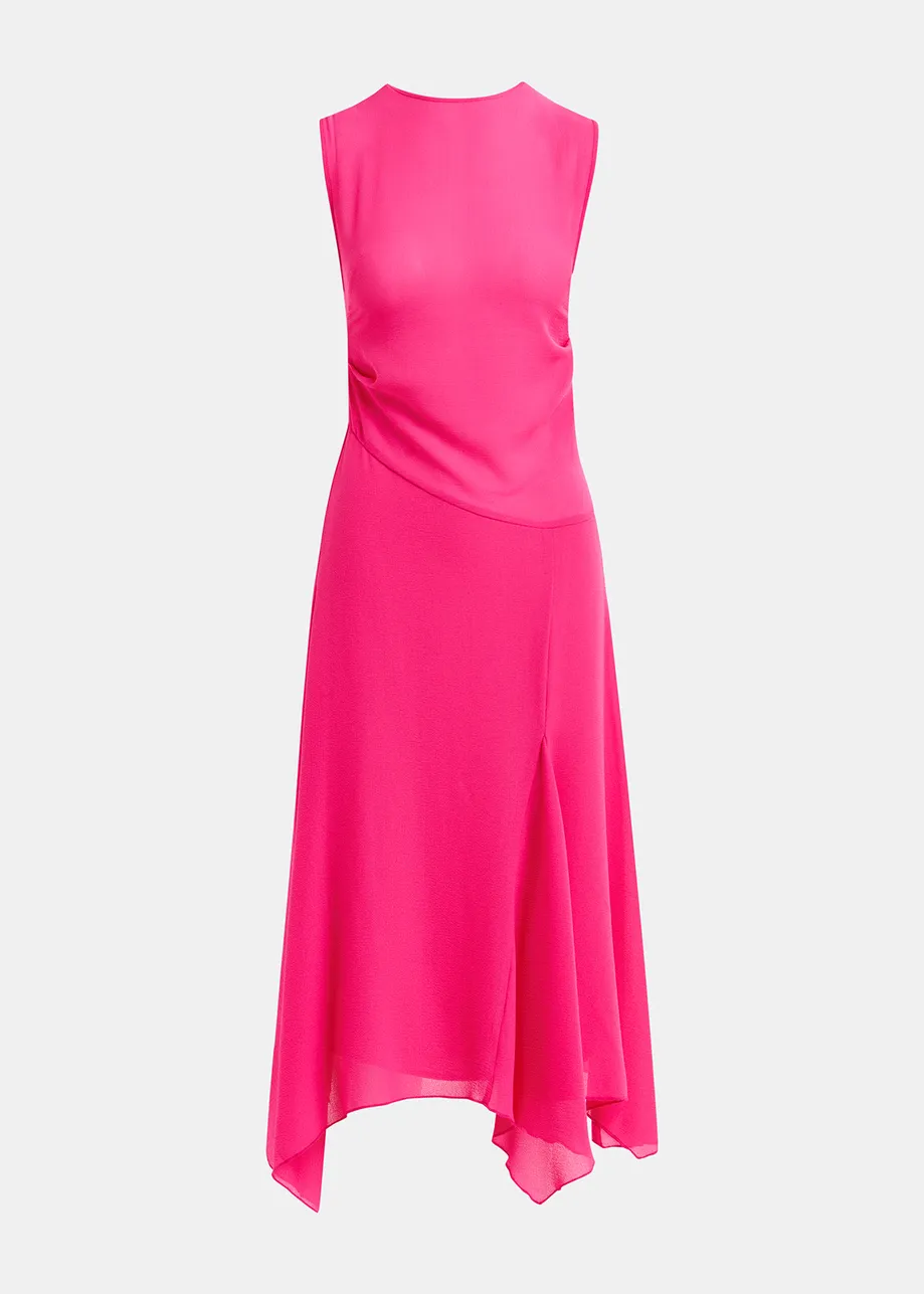 Roze midi-jurk