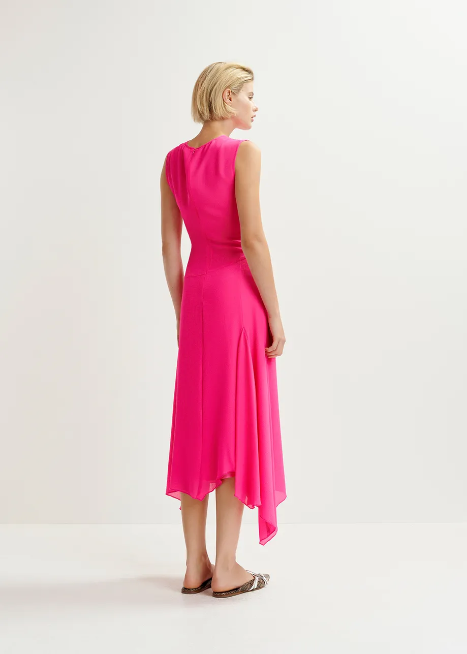 Roze midi-jurk