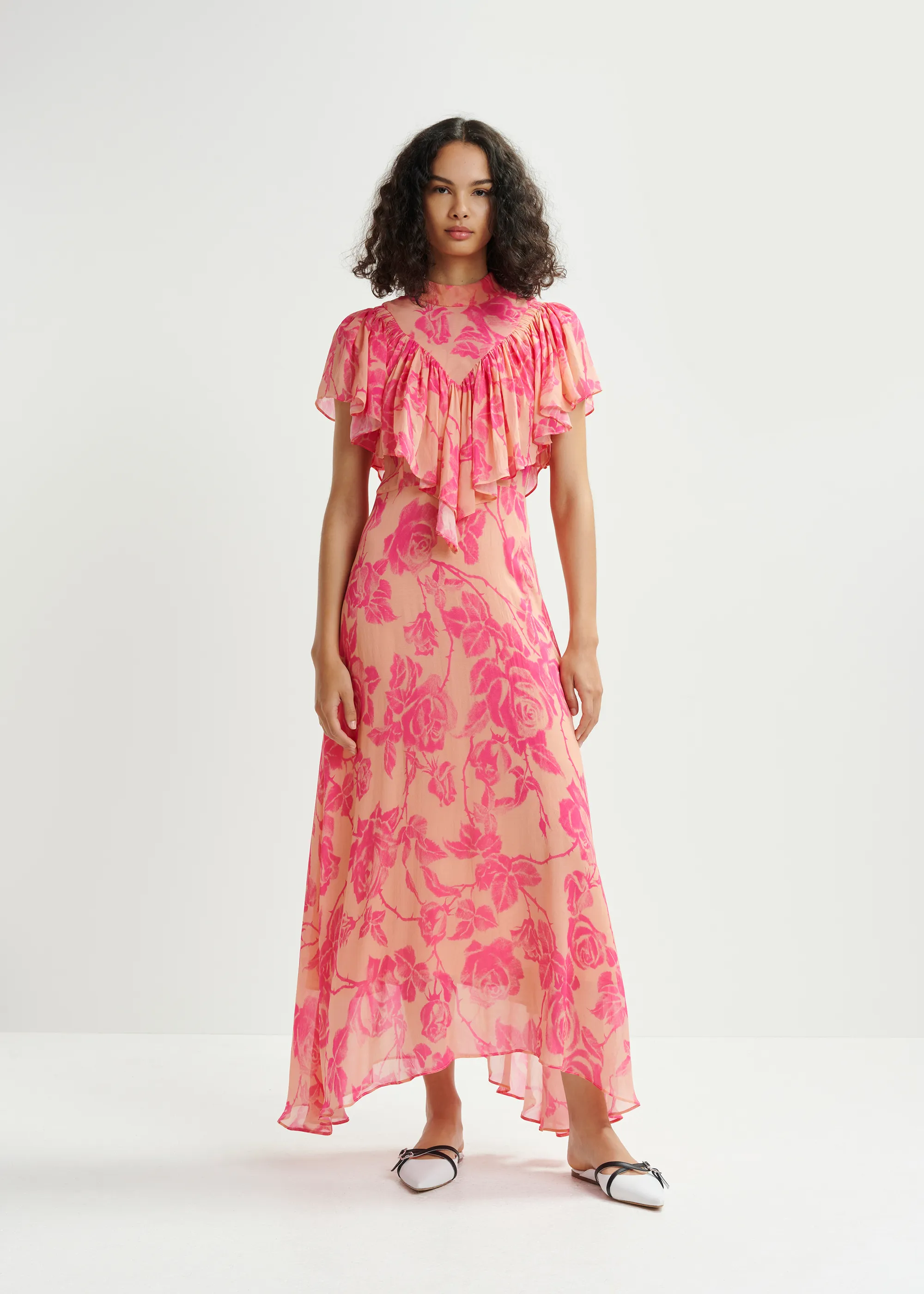 Fleece Jurkje Jurkje Ruches Honolulu Jurken Beige En Roze