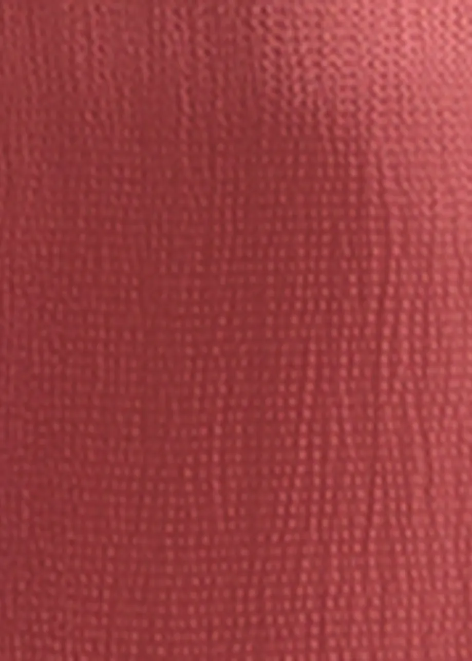Rust red wide-Leg pants with contrast stitching