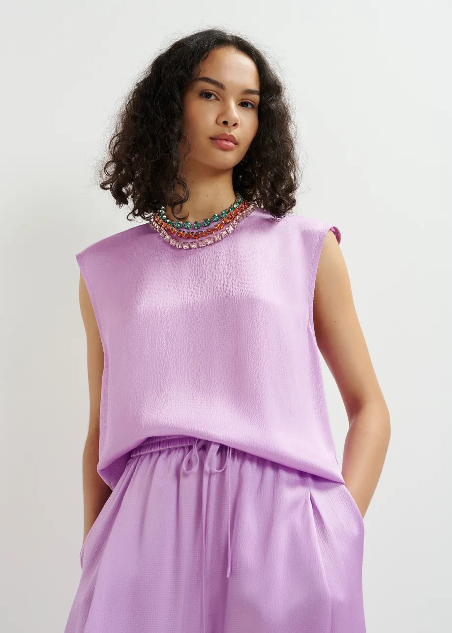 Lilac sleeveless top 