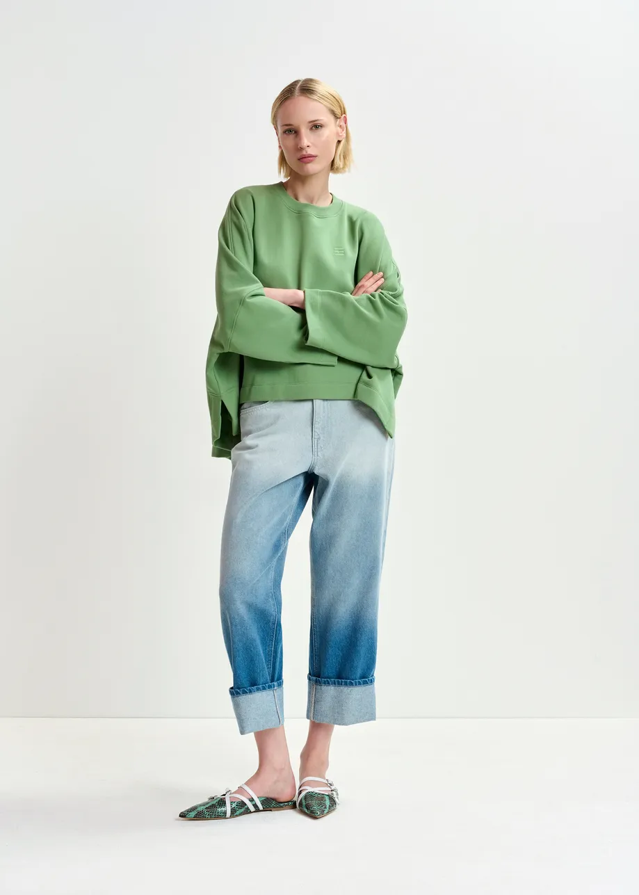 Sweatshirt kaki avec E