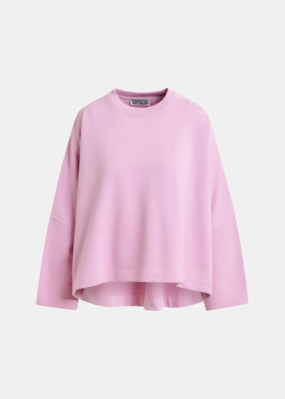 Roze sweater met korte mouwen en E