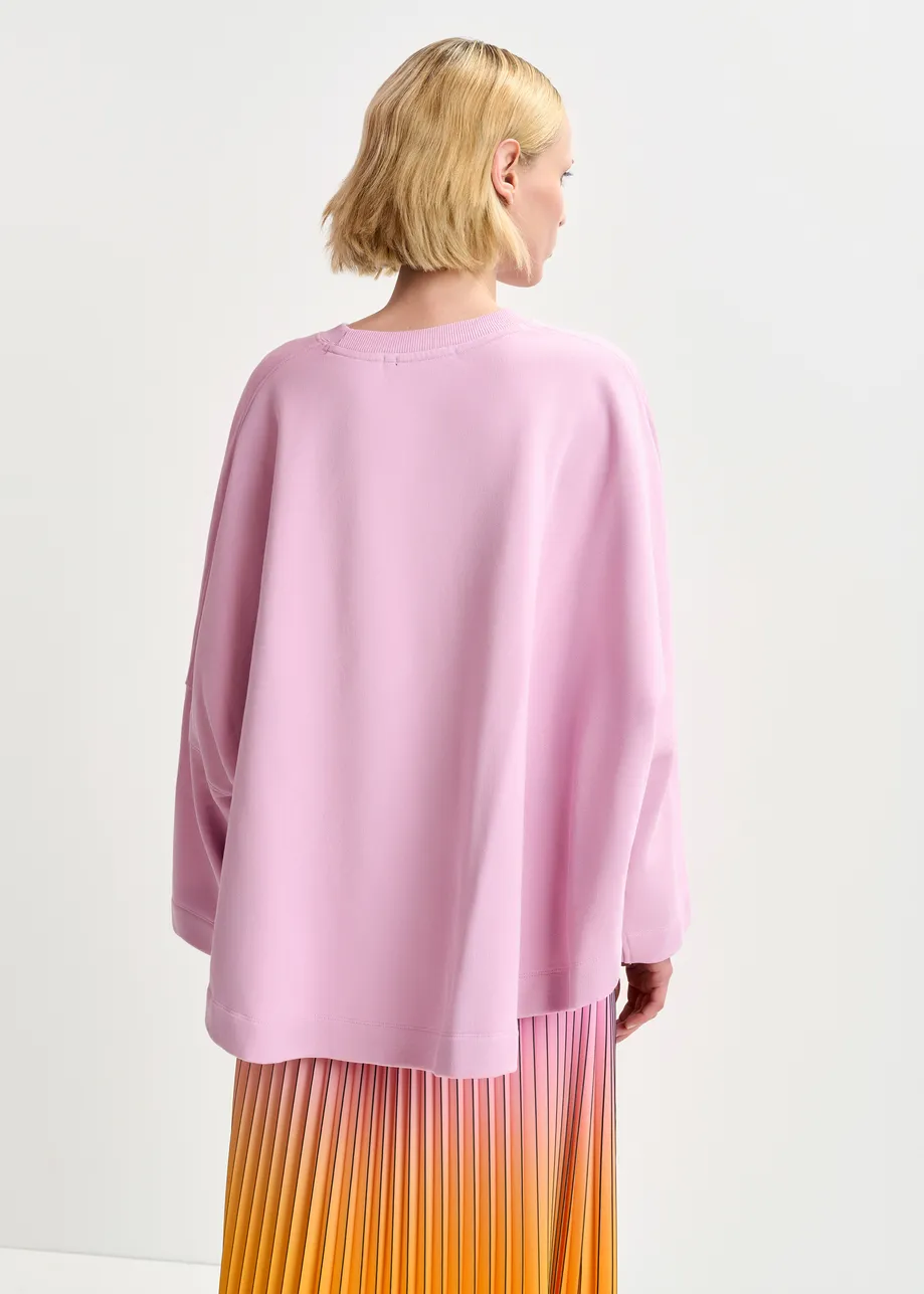 Roze sweater met korte mouwen en E